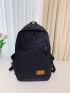 Letter Patch Decor Functional Backpack