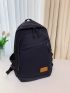 Letter Patch Decor Functional Backpack