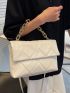 Quilted Chain Flap Square Bag