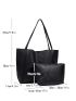 Crocodile Embossed Shoulder Tote Bag With Inner Pouch
