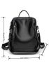 Litchi Embossed Studded Decor Classic Backpack