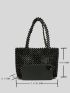 Allover Beaded Decor Bucket Bag