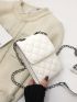 Quilted Chain Flap Square Bag