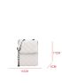 Quilted Chain Flap Square Bag
