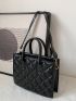 Quilted Double Handle Square Bag