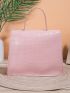 Crocodile Embossed Chain Square Bag