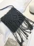 Mini Minimalist Fringe Decor Crochet Bag