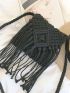 Mini Minimalist Fringe Decor Crochet Bag
