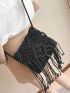 Mini Minimalist Fringe Decor Crochet Bag