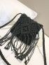 Mini Minimalist Fringe Decor Crochet Bag