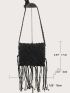 Mini Minimalist Fringe Decor Crochet Bag