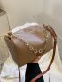 Letter Graphic Chain Handle Bucket Bag