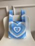 Heart Graphic Crochet Bag