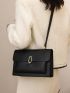 Metal Decor Flap Square Bag