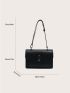 Metal Decor Flap Square Bag
