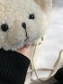 Cartoon Bear Design Fluffy Crossbody Bag
