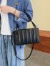 Chain Decor Flap Ruched Bag