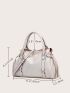 Minimalist Tassel Decor Top Handle Tote Bag