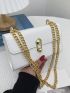 Minimalist Chain Flap Square Bag