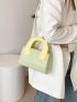 Mini Two Tone Double Handle Square Bag