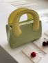Mini Two Tone Double Handle Square Bag