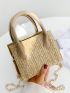 Mini Minimalist Chain Straw Bag