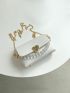 Metal Heart & Bead Decor Flap Chain Square Bag