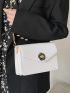Minimalist Metal Floral Decor Square Bag