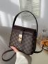 Mini Letter Graphic Twist Lock Square Bag