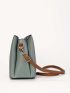 Letter Graphic Twist Lock Bucket Bag