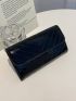 Quilted Pattern Flap Clutch Bag