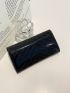 Quilted Pattern Flap Clutch Bag