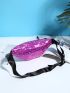 Metallic Zipper Waist Bag