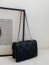 Argyle Embossed Flap Chain Square Bag