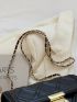 Argyle Embossed Flap Chain Square Bag