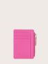 Litchi Embossed Zipper Card Holder