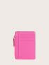 Litchi Embossed Zipper Card Holder