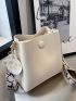 Letter Graphic Bucket Bag With Cartoon bag Charm