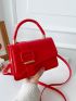 Mini Metal Buckle Decor Flap Square Bag