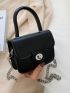 Mini Twist Lock Flap Chain Square Bag