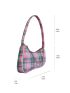 Plaid Print Butterfly Decor Chain Baguette Bag