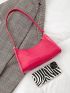 Crocodile Embossed Single Zip Baguette Bag