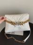 Metallic Quilted Flap Chain Square Bag