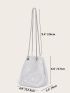 Mini Rhinestone Decor Bucket Bag