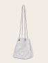 Mini Rhinestone Decor Bucket Bag