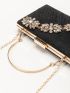 Rhinestone Decor Chain Box Bag
