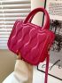 Mini Textured Double Handle Square Bag