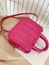 Mini Textured Double Handle Square Bag