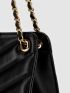 Quilted Pattern Chain Shoulder Tote Bag