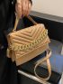 Chevron Chain Decor Square Bag